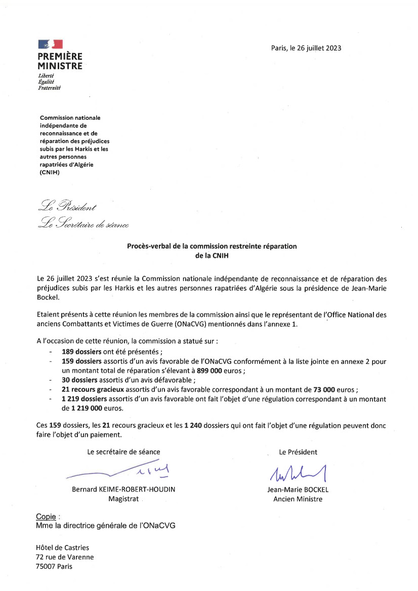 2023-07-26 : la Commission Harkis se réunit en formation restreinte 2023-07-26 : la Commission Harkis se réunit en formation restreinte