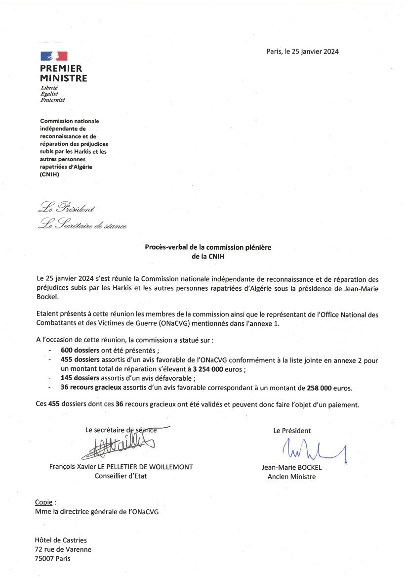 Procès verbal de la commission plénière réparations du 25/01/2024 Procès verbal de la commission plénière réparations du 25/01/2024