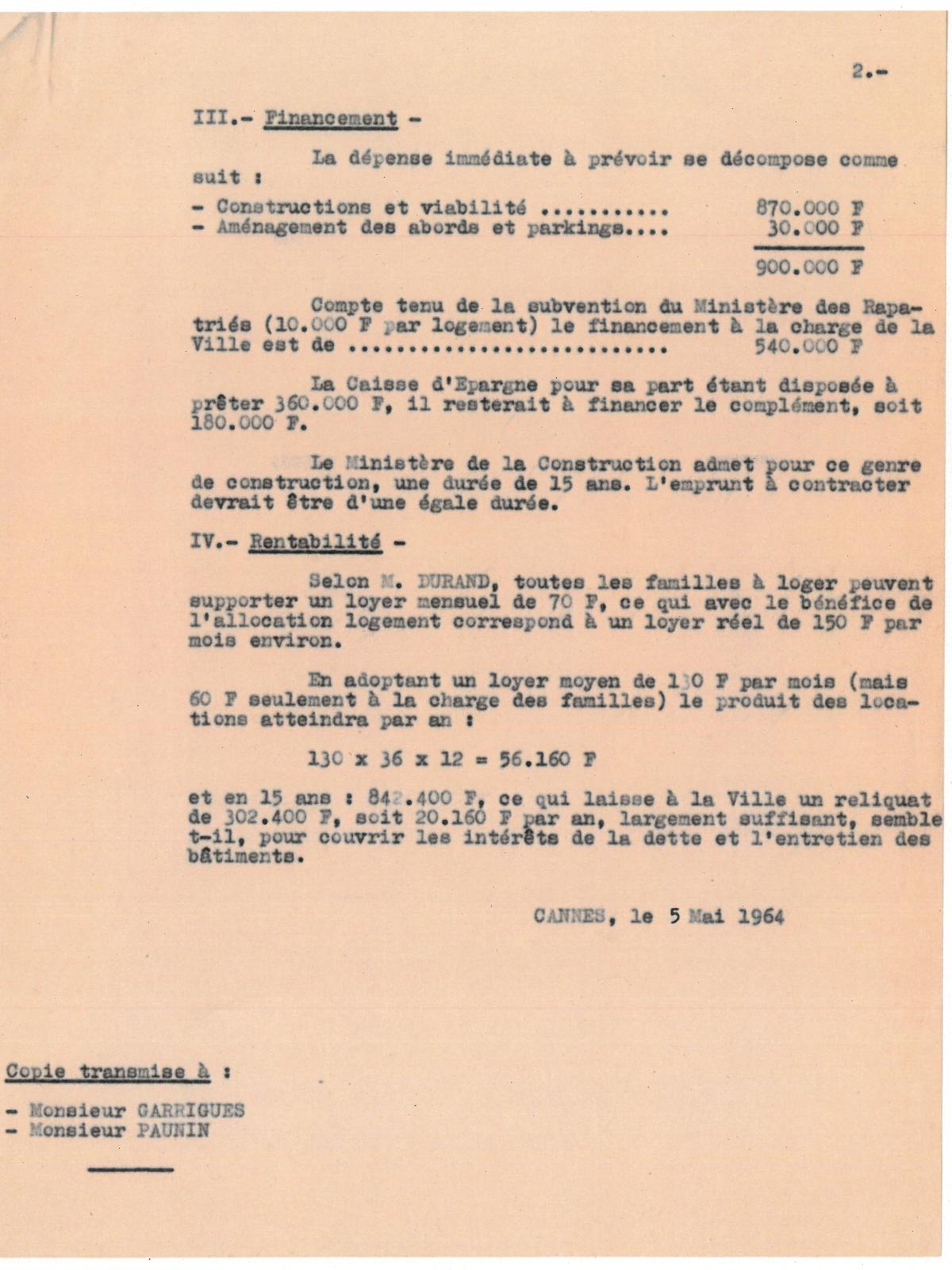 Illustration 17, p. 2 : implantation d’un village harki, 5 mai 1964 (Archives de Cannes, 22W238) Illustration 17, p. 2 : implantation d’un village harki, 5 mai 1964 (Archives de Cannes, 22W238)