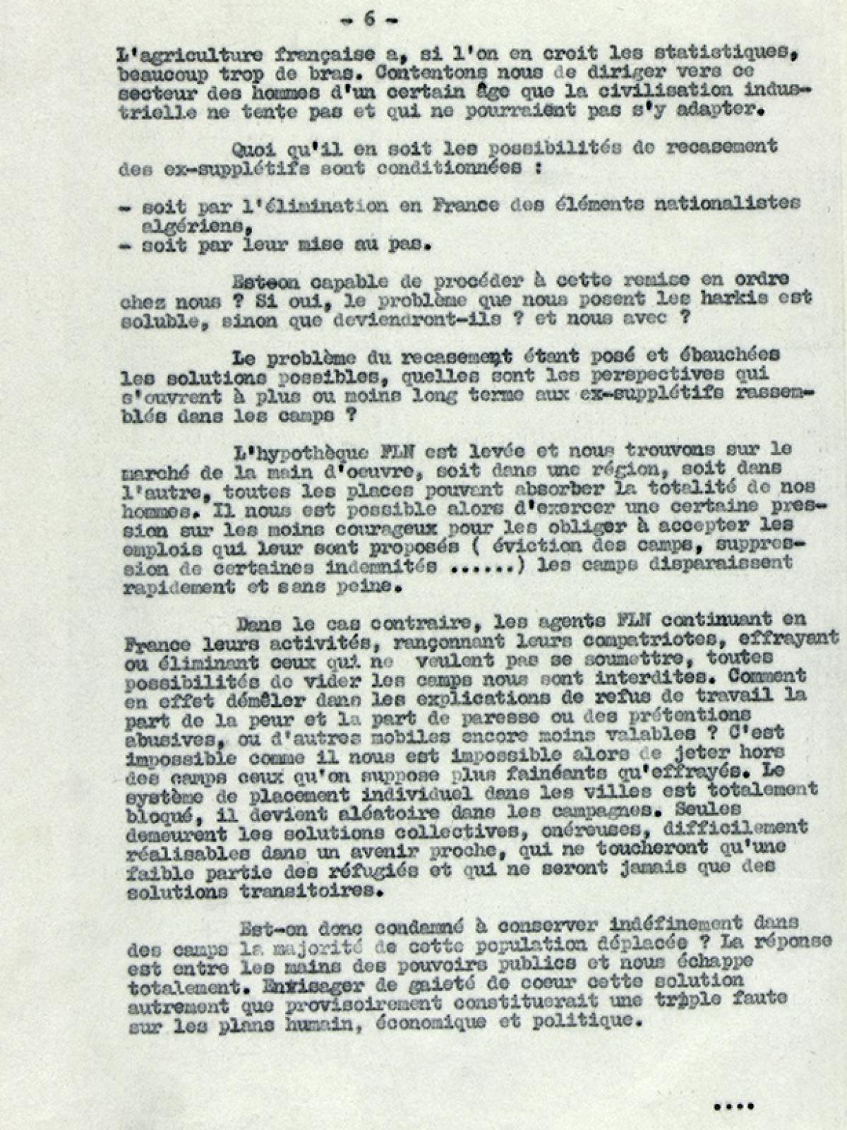 Illustration 13 : les repliés musulmans du camp de Bourg-Lastic au 1er août 1962, rapport du chef de bataillon Ropars, commandant le camp de Bourg-Lastic, 6 août 1962 (Archives du Puy-de-Dôme, 414W) Illustration 13 : les repliés musulmans du camp de Bourg-Lastic au 1er août 1962, rapport du chef de bataillon Ropars, commandant le camp de Bourg-Lastic, 6 août 1962 (Archives du Puy-de-Dôme, 414W)
